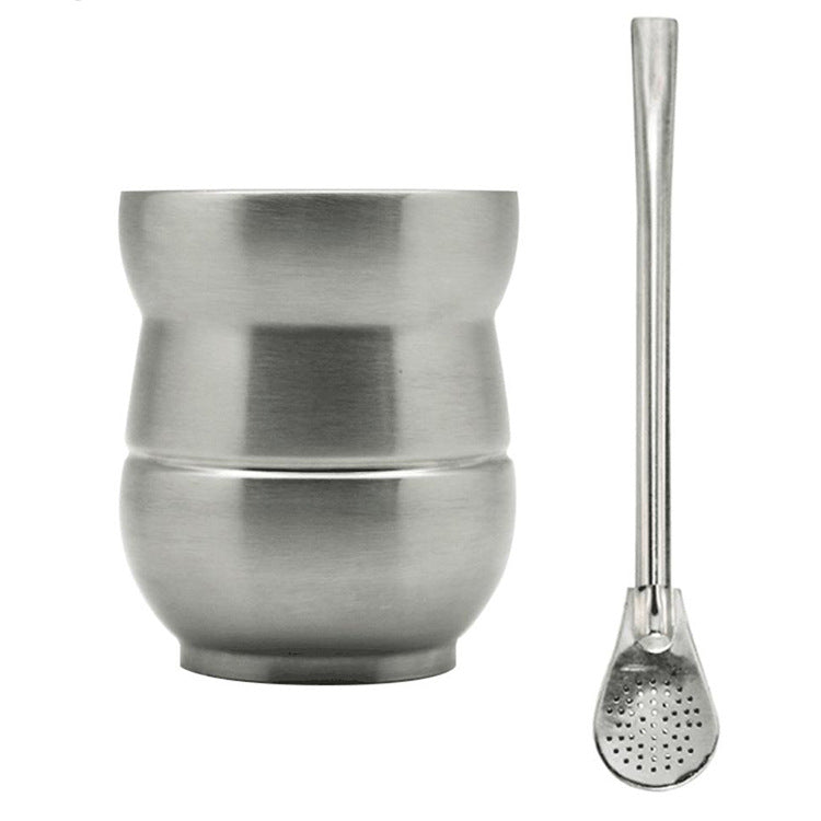 140ML Stainless Steel Yerba Mate Gourd With Silicone cover, Including Bombilla Straw