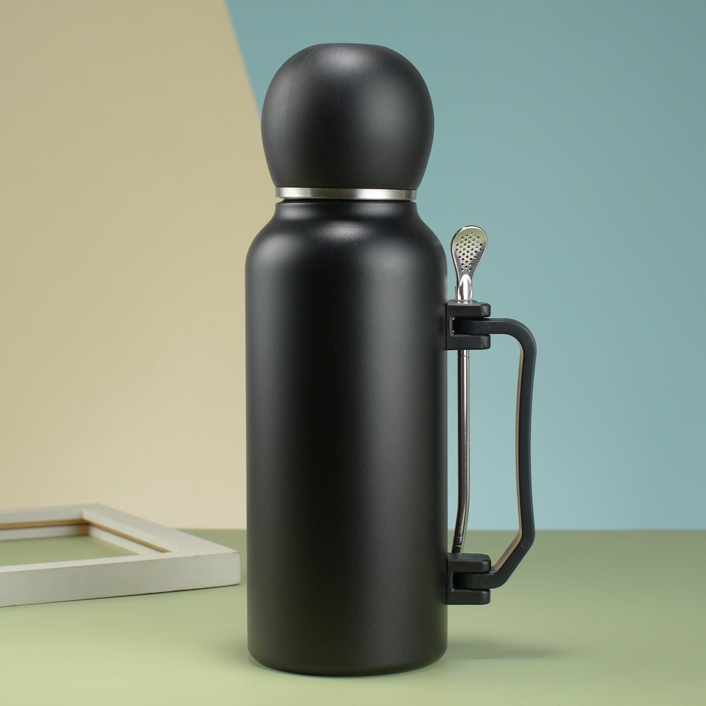 1.3L Outdoor 304 Stainless Steel Thermos With handle and mate cup, including bombilla