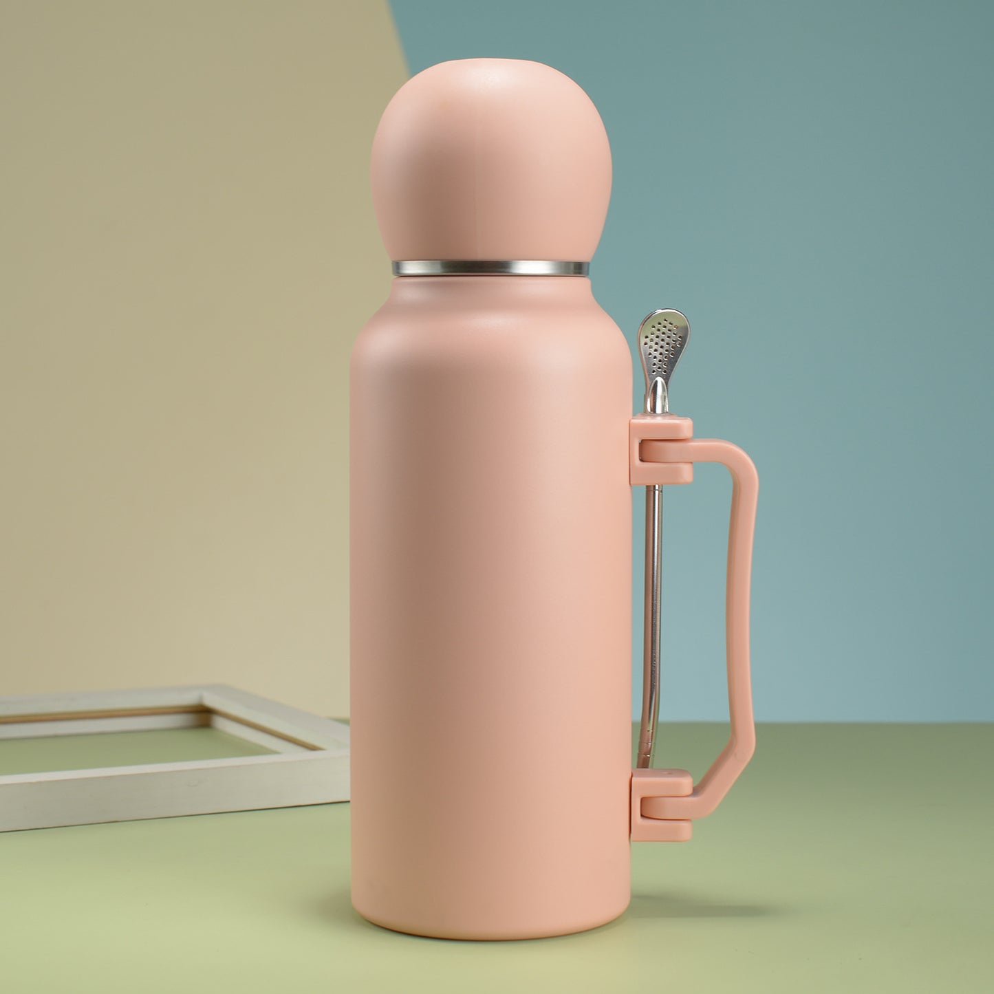 1.3L Outdoor 304 Stainless Steel Thermos With handle and mate cup, including bombilla