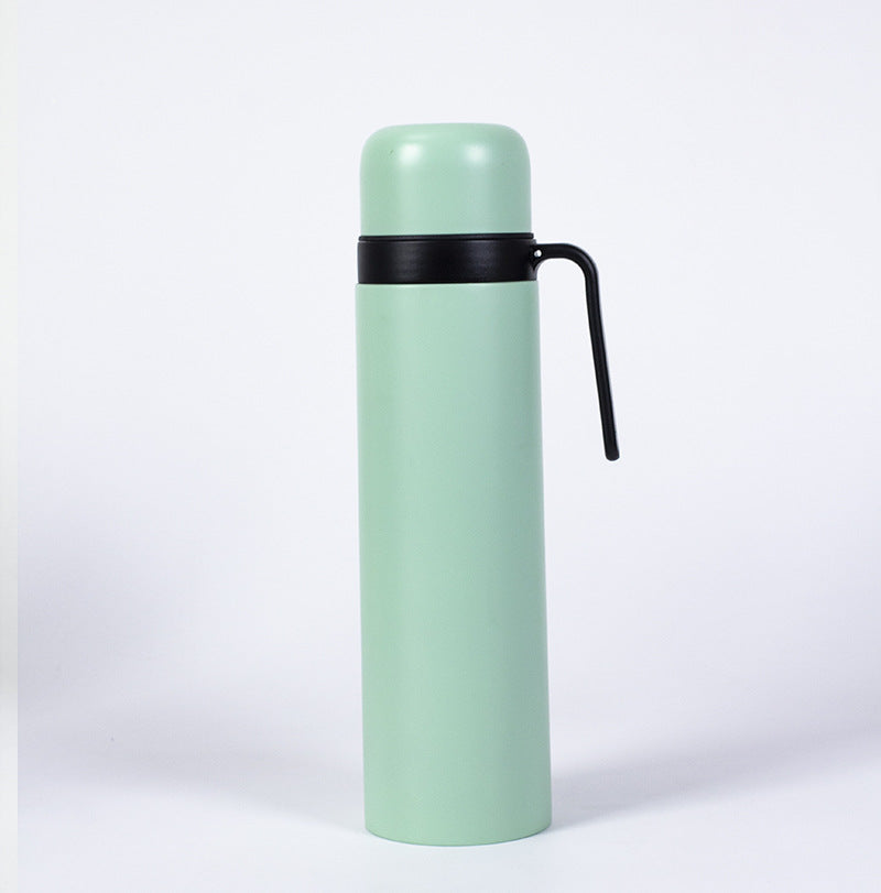 1000ml/32oz Double Wall Insulated Thermos with Handle Yerba Mate Thermos with Mug Lid
