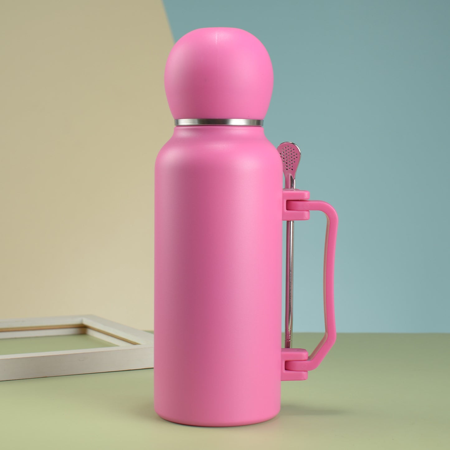 1.3L Outdoor 304 Stainless Steel Thermos With handle and mate cup, including bombilla