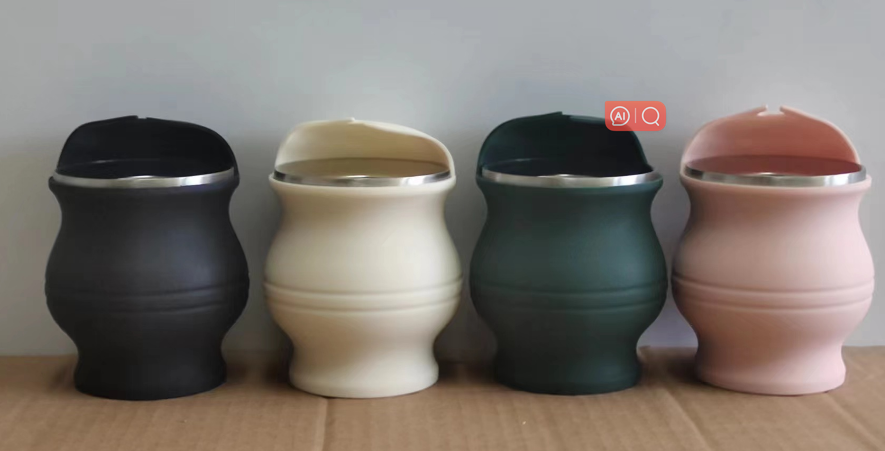 240ml Double Wall Stainless Steel Yerba Mate Cup Mate Gourd with silicone cover