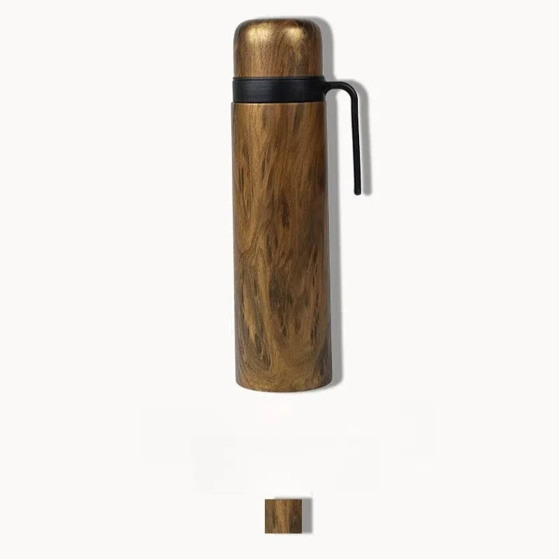 1000ml/32oz Double Wall Insulated Thermos with Handle Yerba Mate Thermos with Mug Lid
