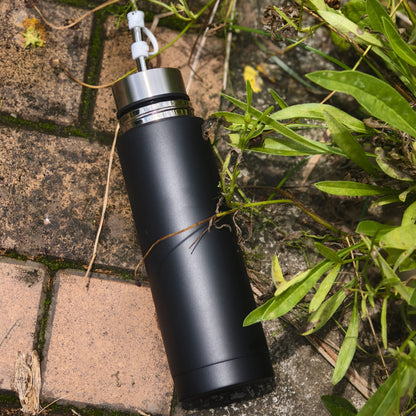 South American mate tea cup, outdoor sports water bottle, bullet style, double-walled, multi-functional, 3-in-1 press lid thermos flask.