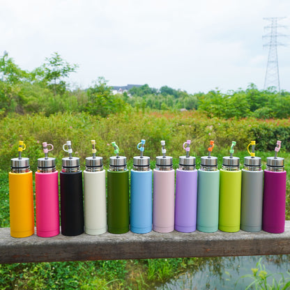 South American mate tea cup, outdoor sports water bottle, bullet style, double-walled, multi-functional, 3-in-1 press lid thermos flask.