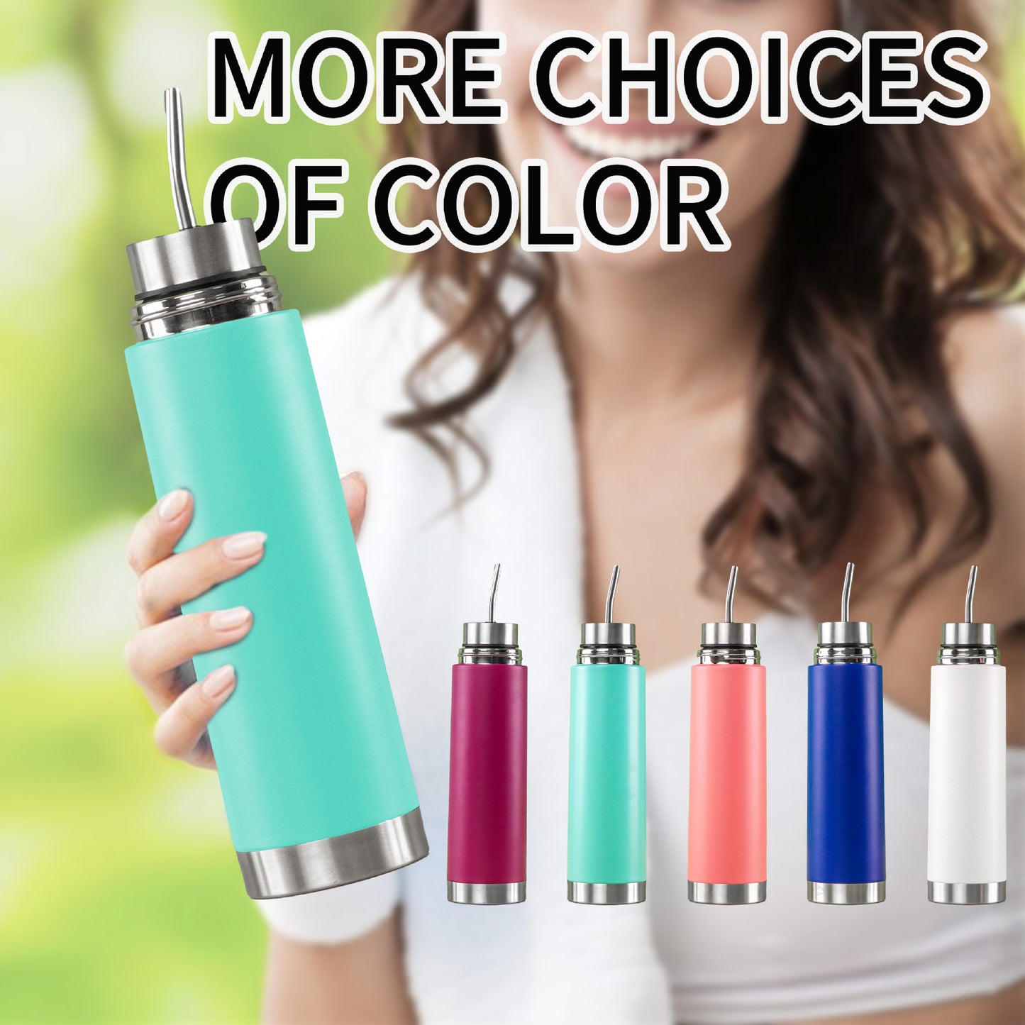 South American mate tea cup, outdoor sports water bottle, bullet style, double-walled, multi-functional, 3-in-1 press lid thermos flask.