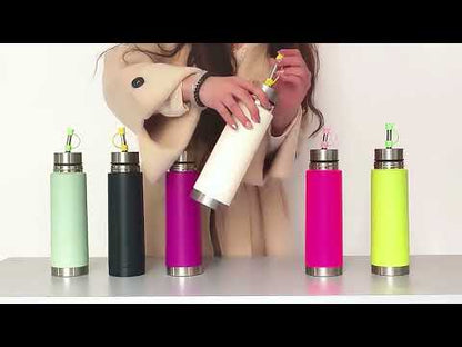 South American mate tea cup, outdoor sports water bottle, bullet style, double-walled, multi-functional, 3-in-1 press lid thermos flask.